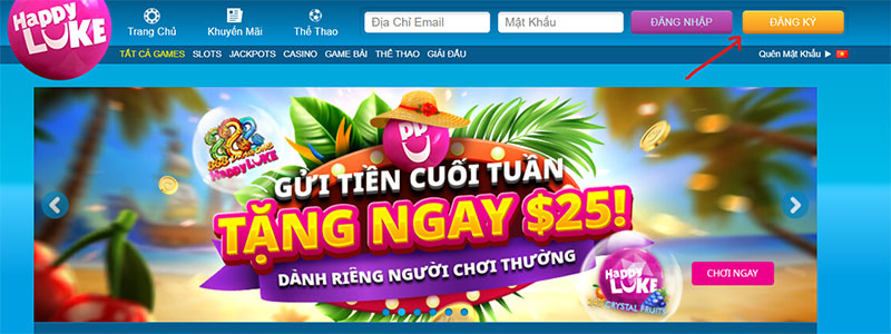 thao tác để đăng ký tài khoản happyluke