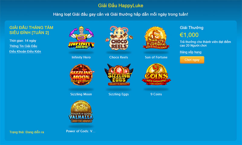 giải đấu Happyluke