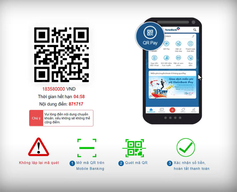 nạp tiền bằng cách quét mã QR