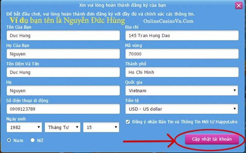 hướng dẫn xác minh tài khoản Happyluke