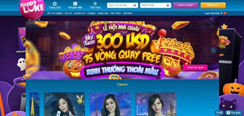 Vào hệ thống HappyLuke để chơi game