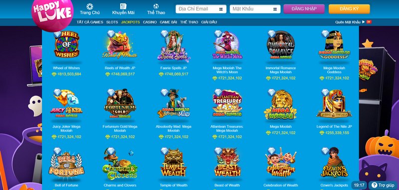 Cá cược Reels of Wealth JP tại Happyluke