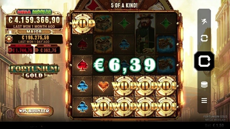 Fortunium Gold Mega Moolah đa dạng tính năng
