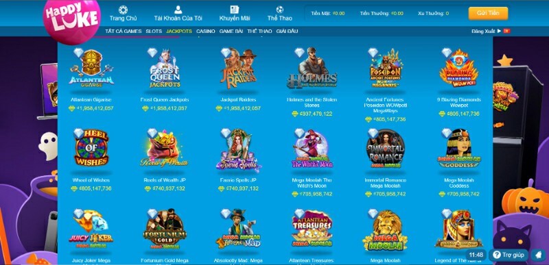 9 Blazing Diamonds Wowpot tại HappyLuke đơn giản