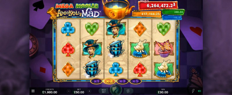 Absolootly Mad: Mega Moolah có thiết kế chuyên nghiệp