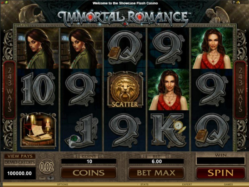 Immortal Romance Mega Moolah có hiệu ứng sống động