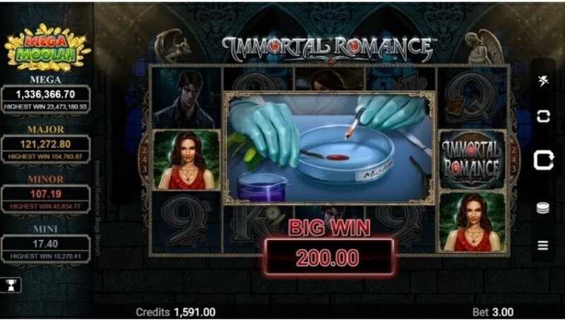 Immortal Romance Mega Moolah dễ dàng điều chỉnh tốc độ