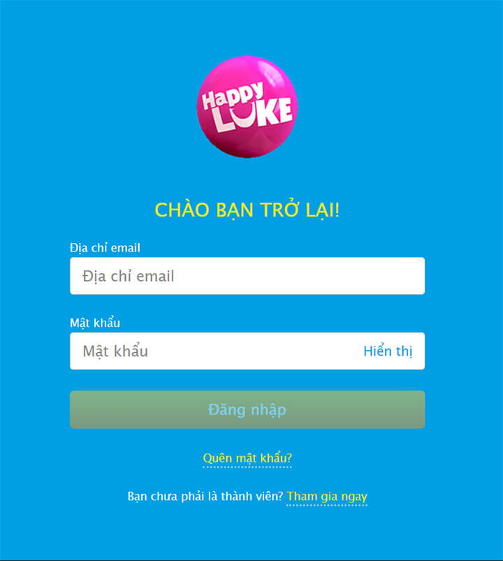 Hướng dẫn đăng nhập Happyluke