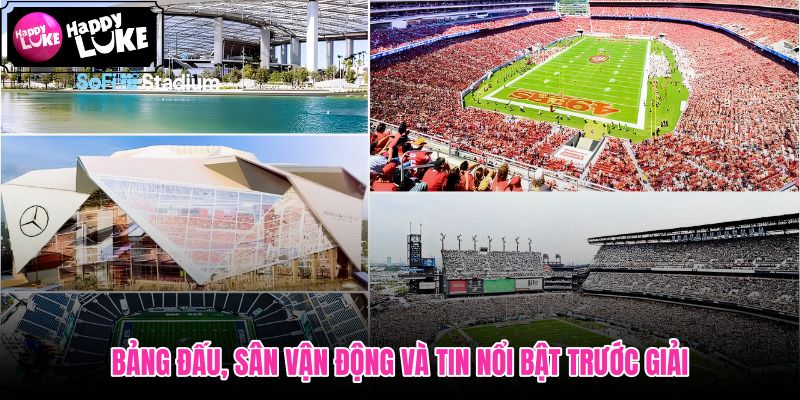 Bảng đấu sân đăng cai và cập nhật trước giờ bóng lăn