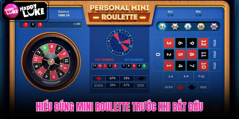 Mini Roulette bàn 12 ô gọn dễ theo dõi cho người mới