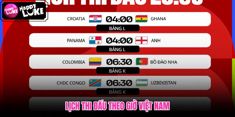 Lịch giờ Việt Nam cho từng chặng World Cup 2026