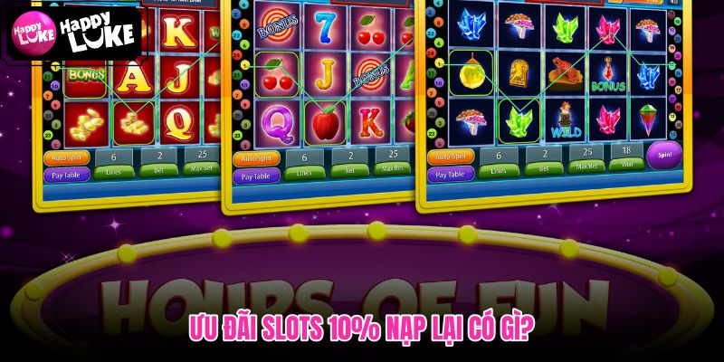 Slots 10% Nạp Lại cùng mức cộng vốn 10 phần trăm